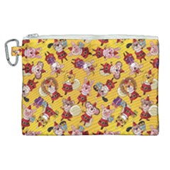 Cartoon Xmas Characters Pattern Canvas Cosmetic Bag (xl) by kyorashop23