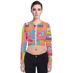 Owls Pattern, Abstract, Art, Desenho Long Sleeve Zip Up Bomber Jacket by kyorashop23