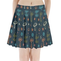 Whimsical Mushrooms Pattern Pleated Mini Skirt by Drawde