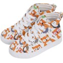 Cute Colorful Owl Cartoon Seamless Pattern Kids  Hi-Top Skate Sneakers View2