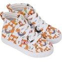 Cute Colorful Owl Cartoon Seamless Pattern Kids  Hi-Top Skate Sneakers View3