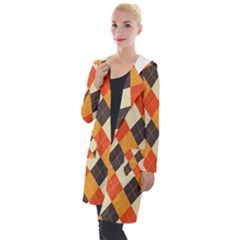 Halloween Argyle Pattern  Hooded Pocket Cardigan by Safari