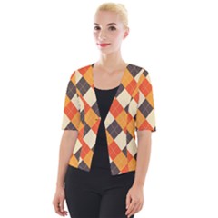 Halloween Argyle Pattern  Cropped Button Cardigan by Safari