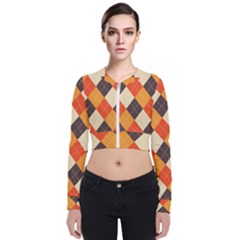 Halloween Argyle Pattern  Long Sleeve Zip Up Bomber Jacket by Safari