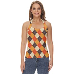 Halloween Argyle Pattern  Basic Halter Top by Safari