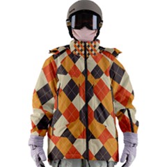 Halloween Argyle Pattern  Women s Zip Ski And Snowboard Waterproof Breathable Jacket by Safari