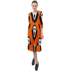 Halloween Party  Ruffle End Midi Chiffon Dress by Safari