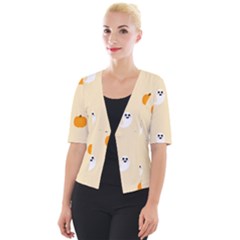 Pumpkin And Boo Crew Halloween  Cropped Button Cardigan by Safari