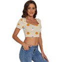 Pumpkin and boo crew halloween  Short Sleeve Square Neckline Crop Top  View3