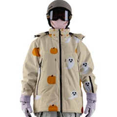 Pumpkin And Boo Crew Halloween  Women s Zip Ski And Snowboard Waterproof Breathable Jacket by Safari