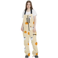 Pumpkin And Boo Crew Halloween  Women s Front Zip Ski And Snowboard Bib Pants by Safari