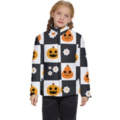 Seamless Halloween Pattern With Smiling Pumpkin 20240926 161714 0000 Kids  Puffer Bubble Jacket Coat by Safari