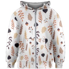 Autumn Seamless Leaves Pattern  Kids  Zipper Hoodie Without Drawstring by Safari