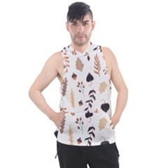 Autumn Seamless Leaves Pattern  Men s Sleeveless Hoodie by Safari