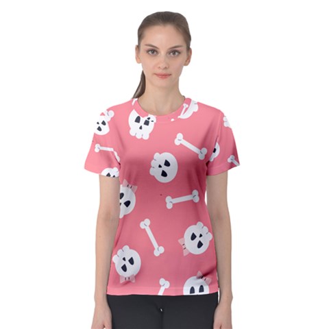 Halloween Pattern With Sculles And Bones 20240926 160927 0000 Women s Sport Mesh T-shirt by Safari