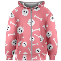 Halloween Pattern With Sculles And Bones 20240926 160927 0000 Kids  Zipper Hoodie Without Drawstring by Safari