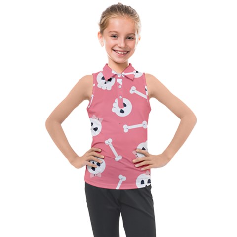 Halloween Pattern With Sculles And Bones 20240926 160927 0000 Kids  Sleeveless Polo T-shirt by Safari