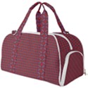 Brown Red Dot Pattern Burner Gym Duffle Bag View1