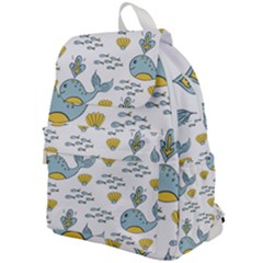 Whale Cartoon Whale Seamless Cartoon Character Animals Leaf Top Flap Backpack by Grandong