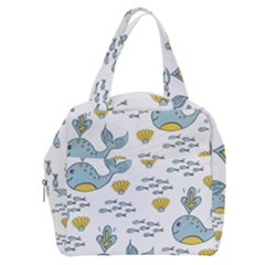 Whale Cartoon Whale Seamless Cartoon Character Animals Leaf Boxy Hand Bag by Grandong