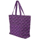 Violet White Pattern Zip Up Canvas Bag View1