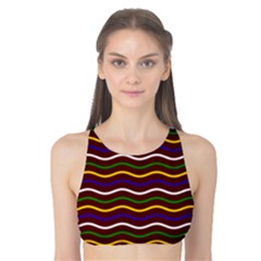 Multicolor Wave Pattern Tank Bikini Top by ytdream