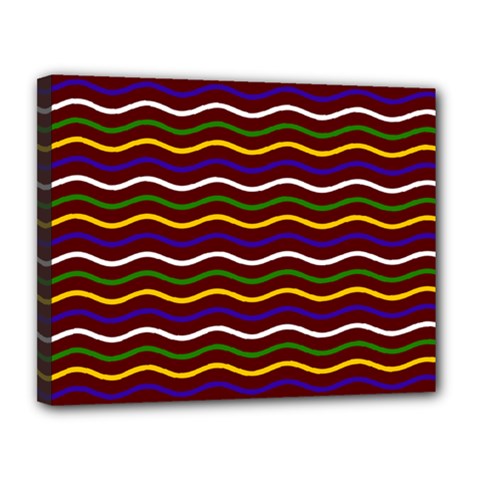 Multicolor Wave Pattern Canvas 14  X 11  (stretched) by ytdream