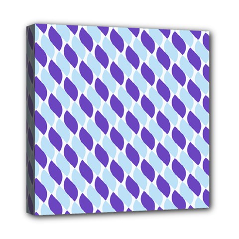White Blue Pattern Mini Canvas 8  X 8  (stretched) by ytdream