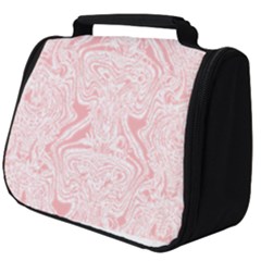 A Pink And White Abstract Design On A White Background Full Print Travel Pouch (big) by catchydesignhill