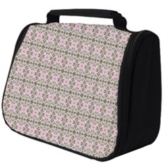 A Pink And Brown Pattern On A White Background Full Print Travel Pouch (big) by catchydesignhill