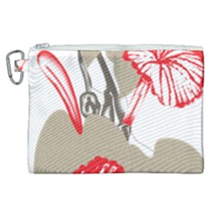 A Design Of A Red Flower On A White Background Canvas Cosmetic Bag (xl) by catchydesignhill