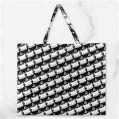 Stylish Coffee Cup Pattern Zipper Large Tote Bag by ExtraAwesomeSauce