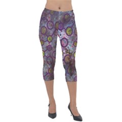 Abstract Molecular Space Art Lightweight Velour Capri Leggings  by ExtraAwesomeSauce