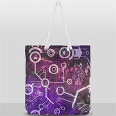 Cosmic Network Geometric Art Full Print Rope Handle Tote (large) by ExtraAwesomeSauce