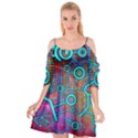 Abstract Tech Galaxy Design Cutout Spaghetti Strap Chiffon Dress View1