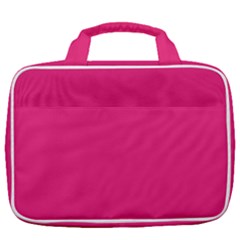 A Pink Background With A Black Border Travel Toiletry Bag With Hanging Hook by catchydesignhill