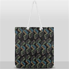 Multicolored Dna Strand Art Full Print Rope Handle Tote (large) by ExtraAwesomeSauce