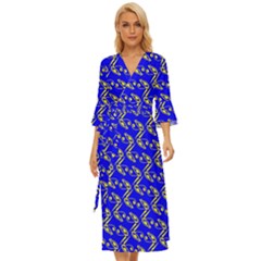 Eye Of Horus Pattern Midsummer Wrap Dress by ExtraGoodSauce