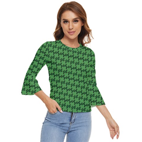 St  Patrick s Day Clovers Bell Sleeve Top by ExtraGoodSauce