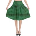 Green Diamond Grid Pattern Flared Midi Skirt View1