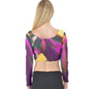 Vibrant Abstract Equine Art Long Sleeve Crop Top View2