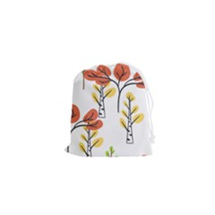 Tree Auntumn Leaf Drawstring Pouch (xs) by anzea