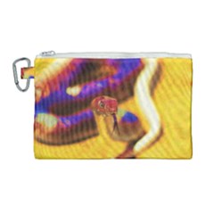 Vibrant Forked-tongue Snake Art Canvas Cosmetic Bag (large) by ExtraAwesomeSauce