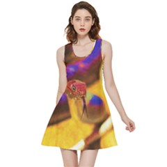 Vibrant Forked-tongue Snake Art Inside Out Reversible Sleeveless Dress by ExtraAwesomeSauce