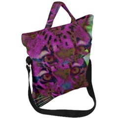 Pink And Purple Leopard Fold Over Handle Tote Bag by ExtraAwesomeSauce