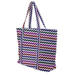 Chevron Pattern Zip Up Canvas Bag by ytdream