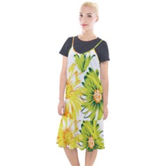 Two Yellow And Green Flowers On A White Background Camis Fishtail Dress by catchydesignhill