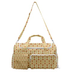 A Yellow And White Background With An Intricate Design Sports Gym Duffle Bag With Shoe Compartment by catchydesignhill