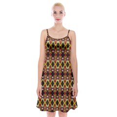 Colorful Geometric Pattern Design Spaghetti Strap Velvet Dress by ExtraGoodSauce