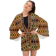 Colorful Geometric Pattern Design Long Sleeve Kimono by ExtraAwesomeSauce